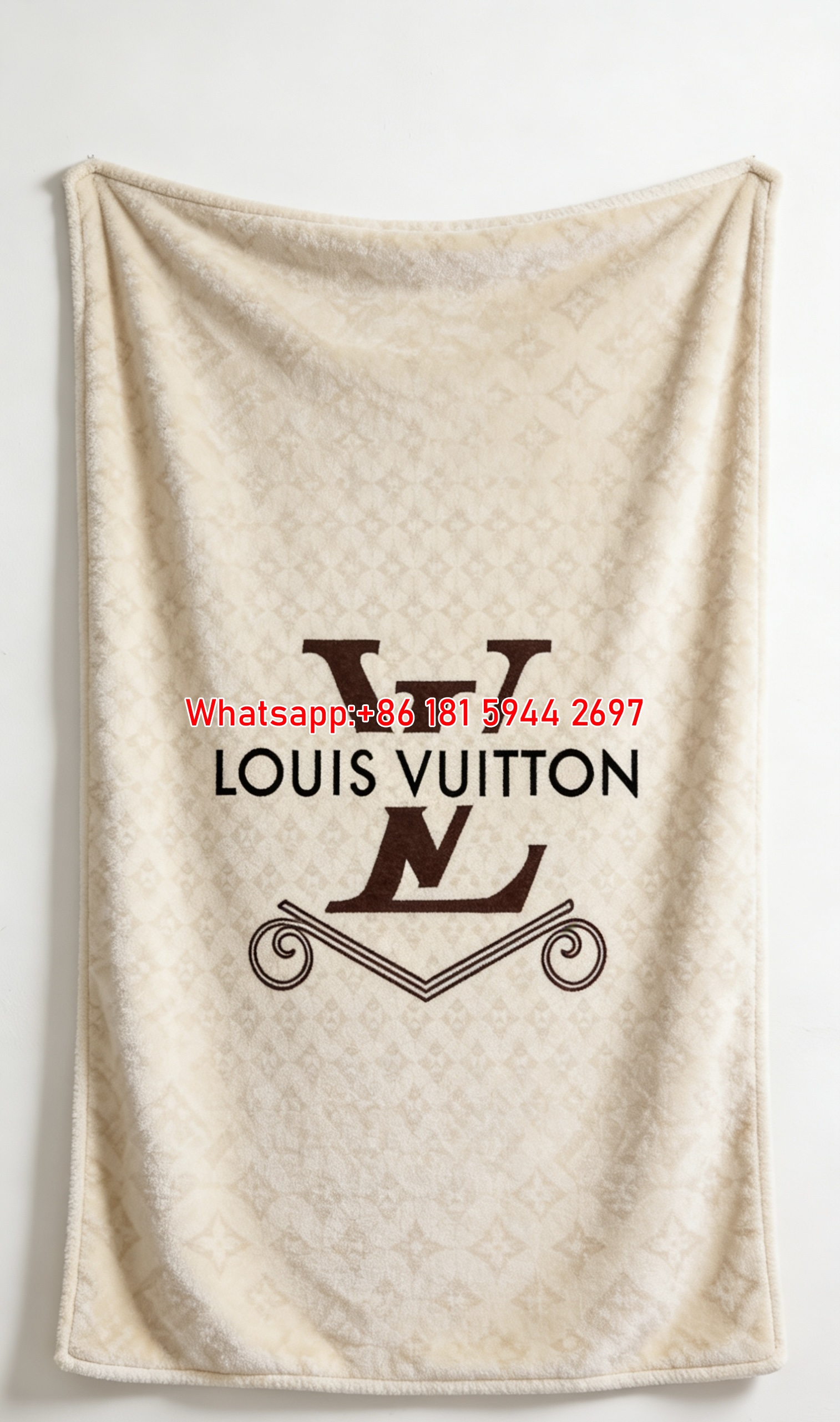 Vintage LV Logo Flannel Throw Blanket 423